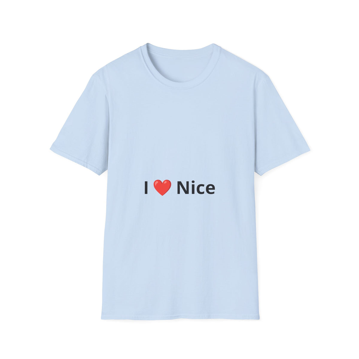 T-shirt Manches courtes Personnalisé "J'aime ma ville" - Coton Doux (Ex: J’❤️Nice)
